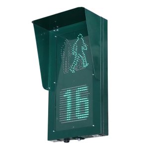 Geri Sayıcılı Animasyonlu Yaya Sinyal Verici (Yeşil Aliminyum Gövde)